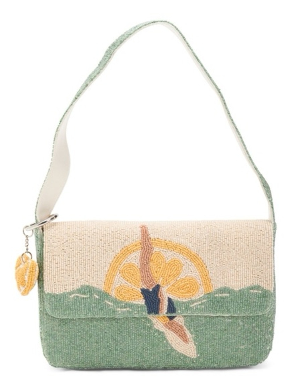 ✨ VIRAL TikTok Beaded Diver Shoulder Bag Green Cream Sun Swimmer ✨